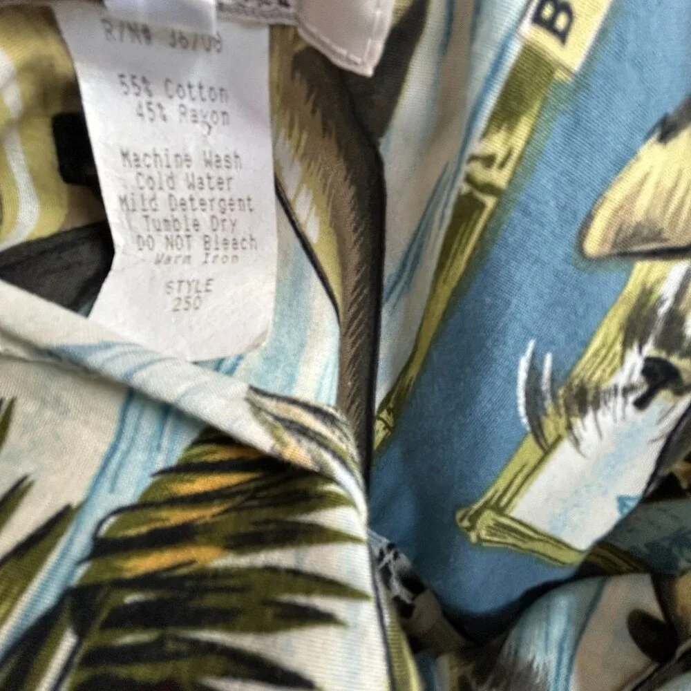 Vintage Kalaheo Mens Airplane & Hibiscus Print Button Up Hawaiian Shirt Large - Picture 4 of 7